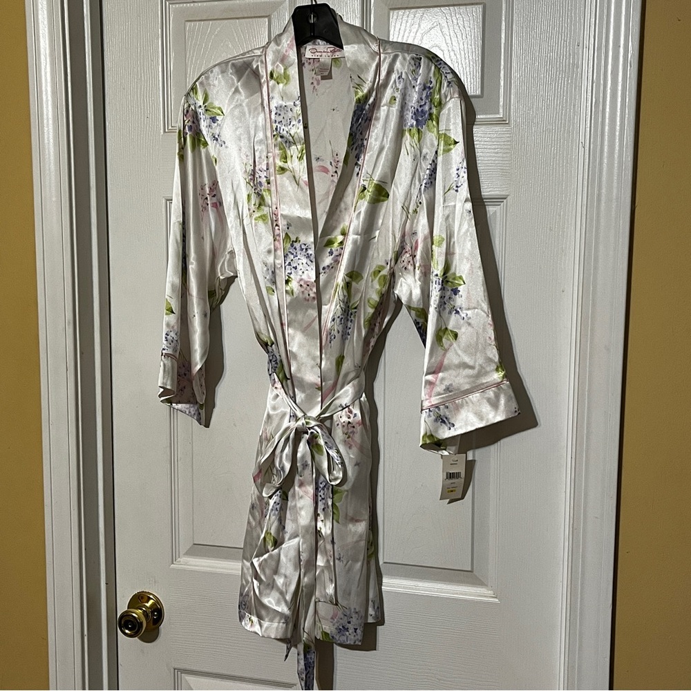 Oscar de la Renta Pink Label Lilac Whisper Print Robe